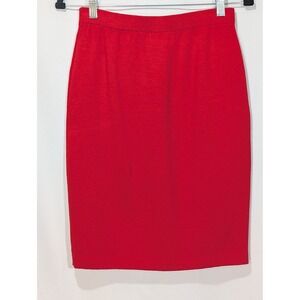 St John Evening by Marie Gray Red Knit Pencil Skirt Size 2
